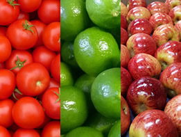 Jitomates, tomates y manzanas saludables